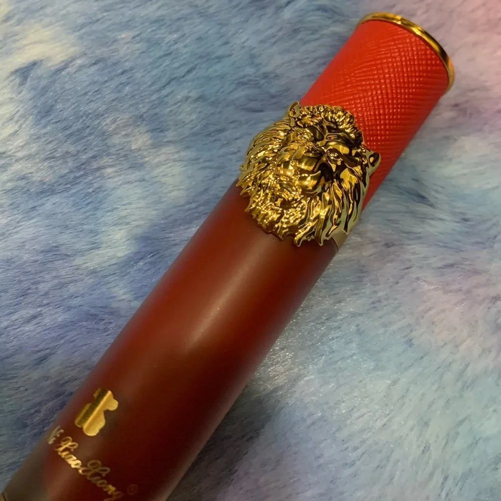 Red Velvet Lip Glaze with Gold Lion NIB